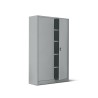 Armadio metallo ad ante battenti 100x45x200H, 4 ripiani - Colore Metallizzato