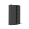 Armadio metallo ad ante battenti 100x45x200H, 4 ripiani - Colore Nero