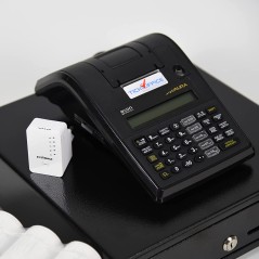 Registratore di cassa con batteria cassetto repeater per ambulanti TELEMATICO AURA RT - attivazione inclusa nero - kit completo