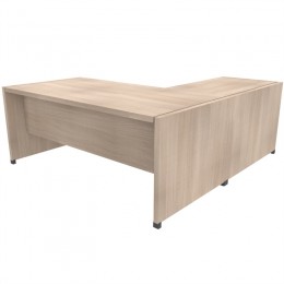 Scrivania con piano e gambe in legno, con appendice Tower Evo