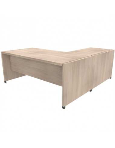 Scrivania con piano e gambe in legno, con appendice Tower Evo