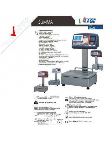 Bilancia waage Summa 30 kg omologata e certificata per ambulante e negozio multi-range 12-30Kg