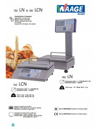 Bilancia Waage EB2/LN per ambulante Multi-range 12-30kg  doppio display
