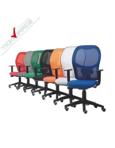 Poltrona direzionale Star schienale in rete personalizzabile struttura colore nero Certificata