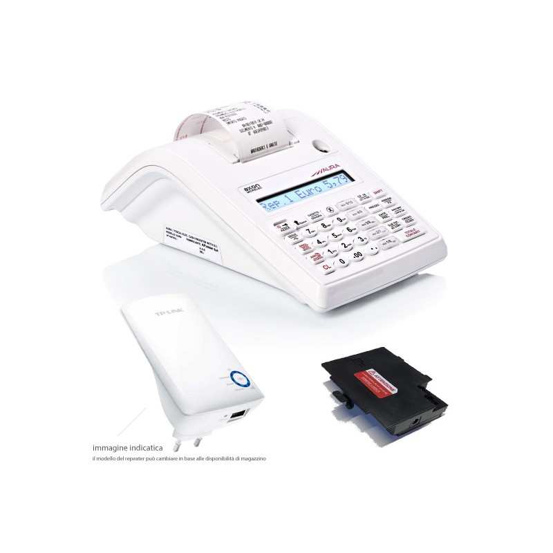 Kit ambulante Registratore di cassa telematico + batteria + repeater per invio telematico - attivazione inclusa - Colore bianco