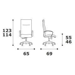 Poltrona direzionale FAST in ecopelle base in alluminio meccanismo 5 posizioni
