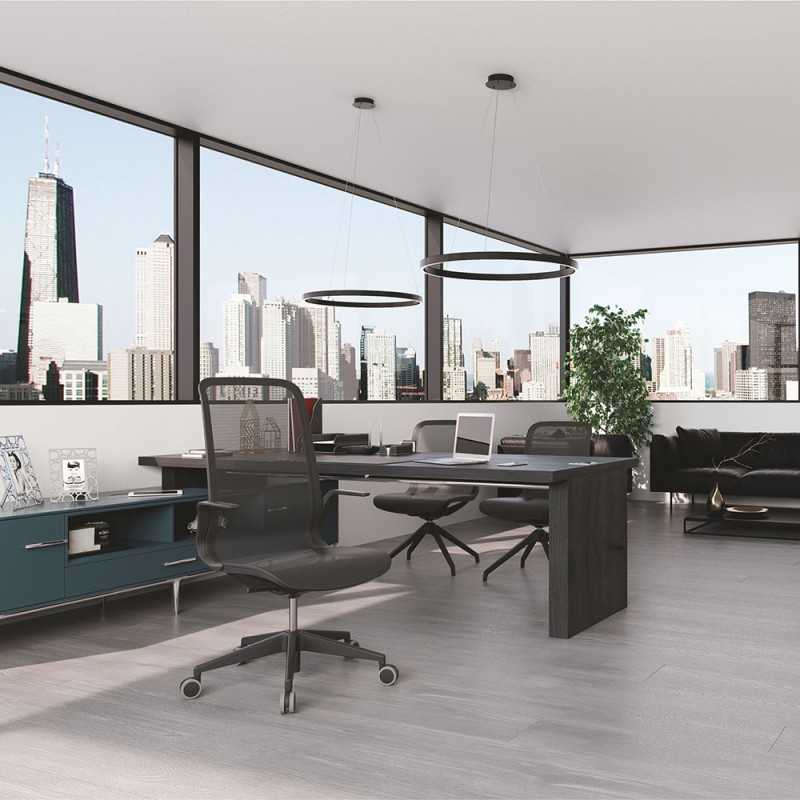 Poltrona direzionale FREY monoscocca in rete struttura schienale alto