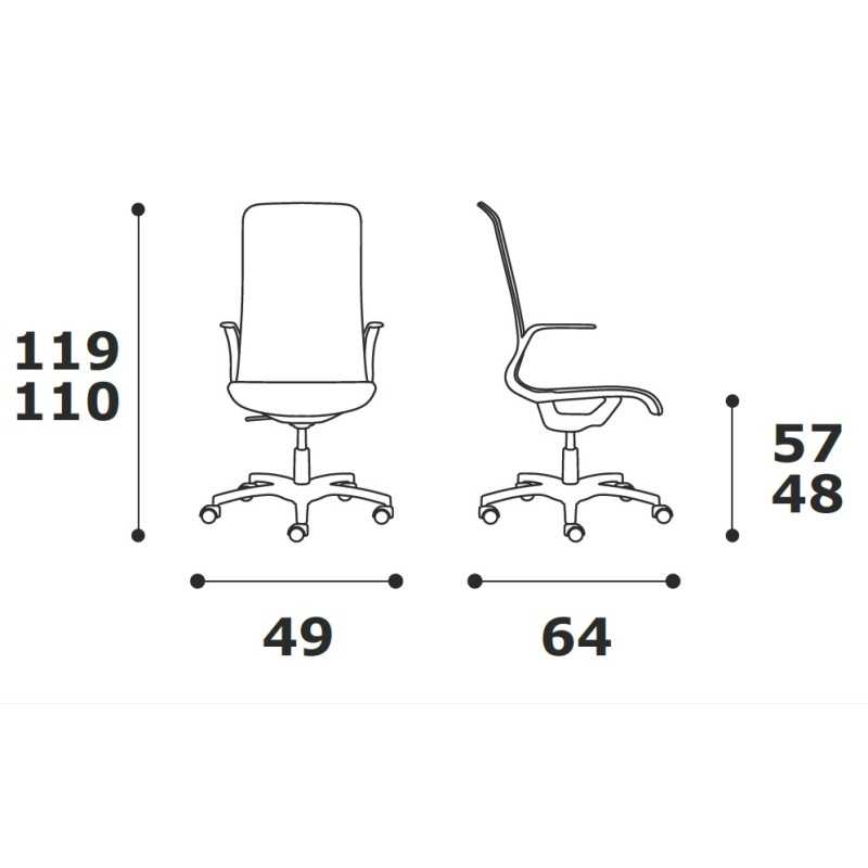 Poltrona direzionale FREY monoscocca in rete struttura schienale alto