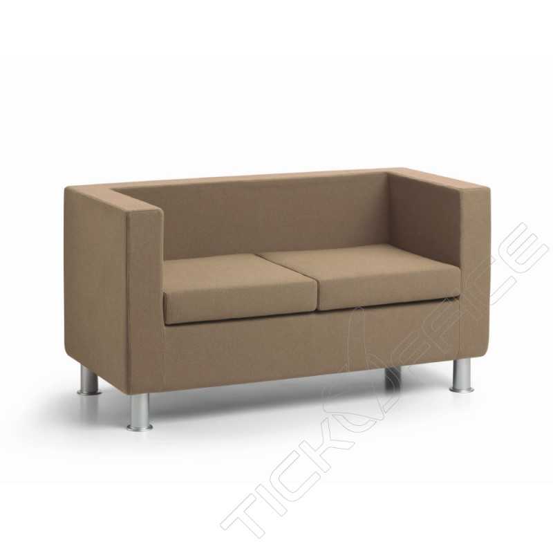 Divano 2 posti EASY con braccioli e piedi a cilindro