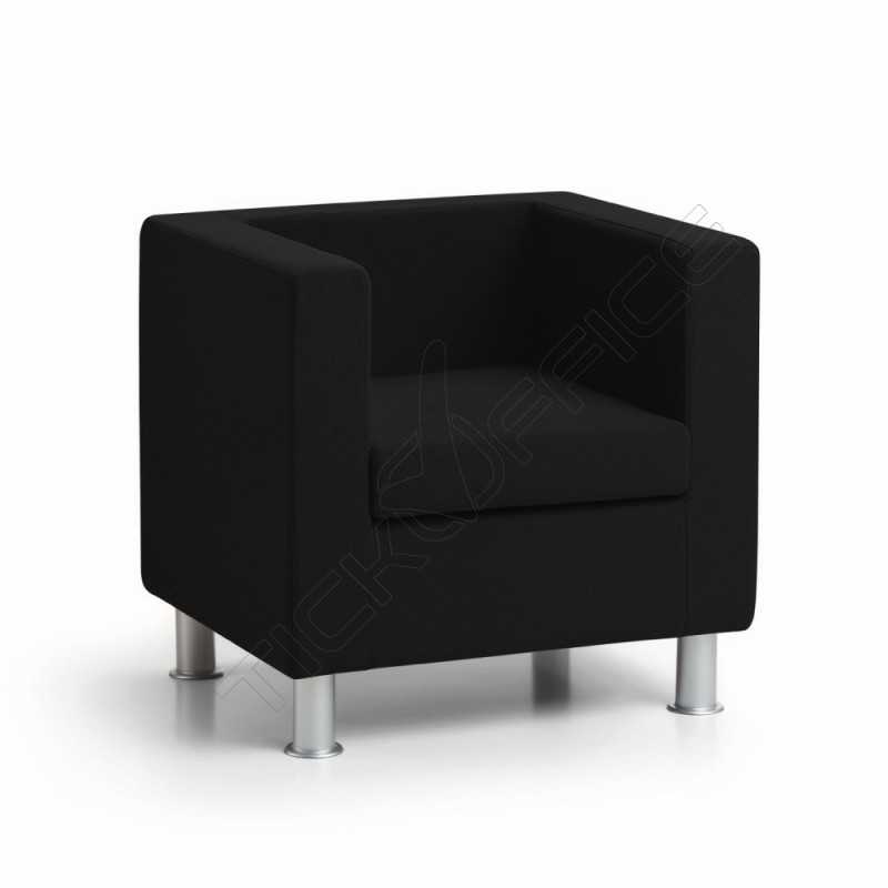 Poltrona 1 posto EASY con braccioli e piedi a cilindro