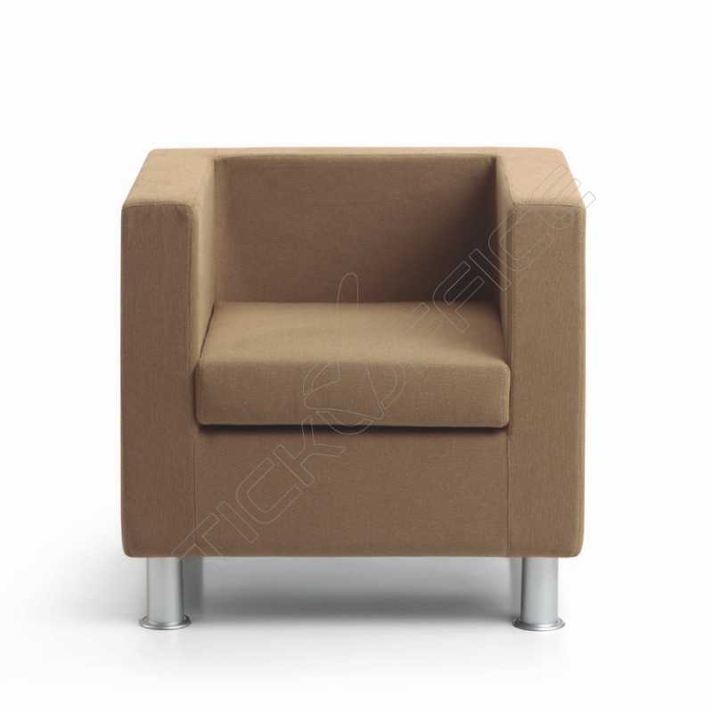 Poltrona 1 posto EASY con braccioli e piedi a cilindro