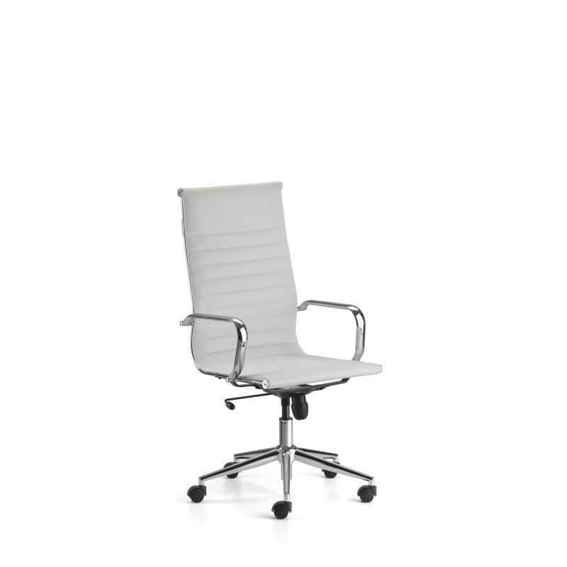 Poltrona direzionale CROMA con telaio e braccioli in acciaio cromato