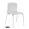 Sedia fissa impilabile NORA con monoscocca in polipropilene colorato