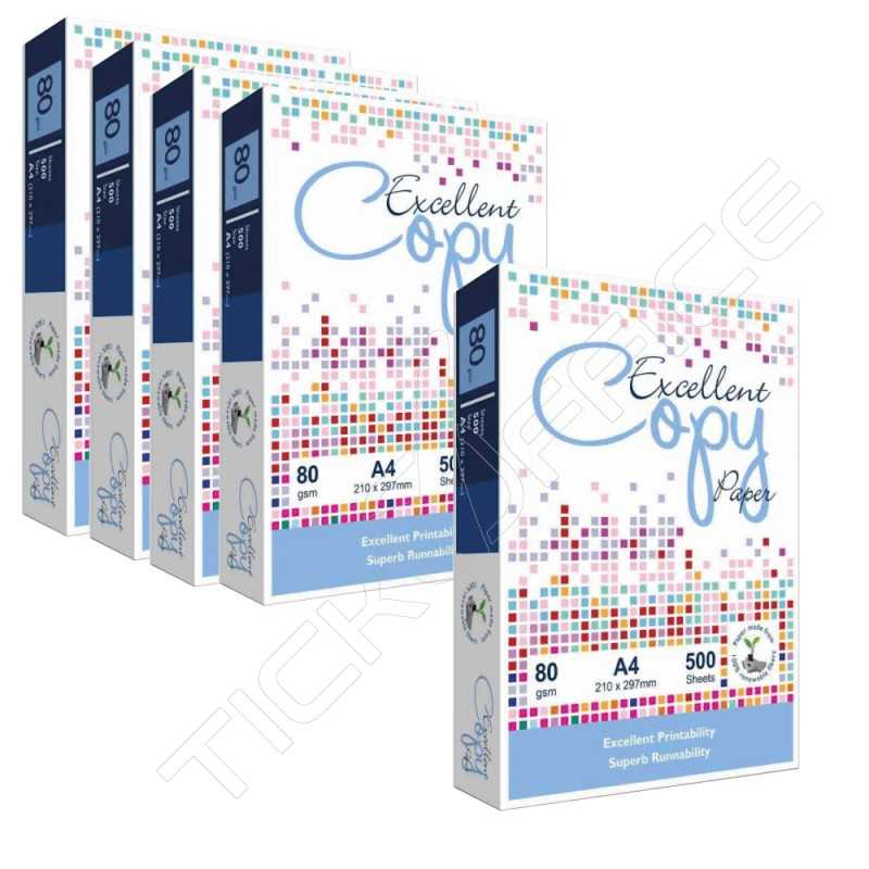 5 pz Excellent Copy Paper carta risma A4 21x29,7 cm, 80gr - 5 x 500 ff