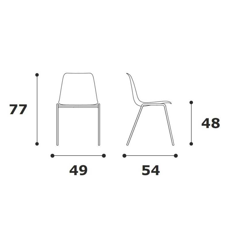 Sedia fissa BRIK da conferenza per sala d'attesa, riunioni, ufficio impilabile