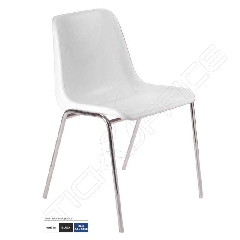 Sedia fissa BRIK da conferenza per sala d'attesa, riunioni, ufficio impilabile