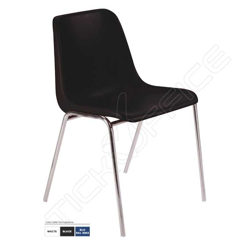 Sedia fissa BRIK da conferenza per sala d'attesa, riunioni, ufficio impilabile