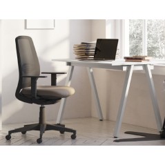 Home Office Paolo - Scrivania 100x60x73cm gambe metalliche a cavalletto - Colore Stone Grey