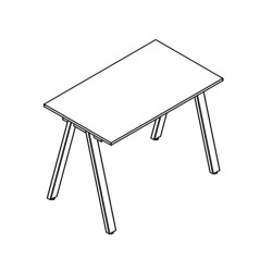 Home Office Paolo - Scrivania 100x60x73cm gambe metalliche a cavalletto - Colore Stone Grey