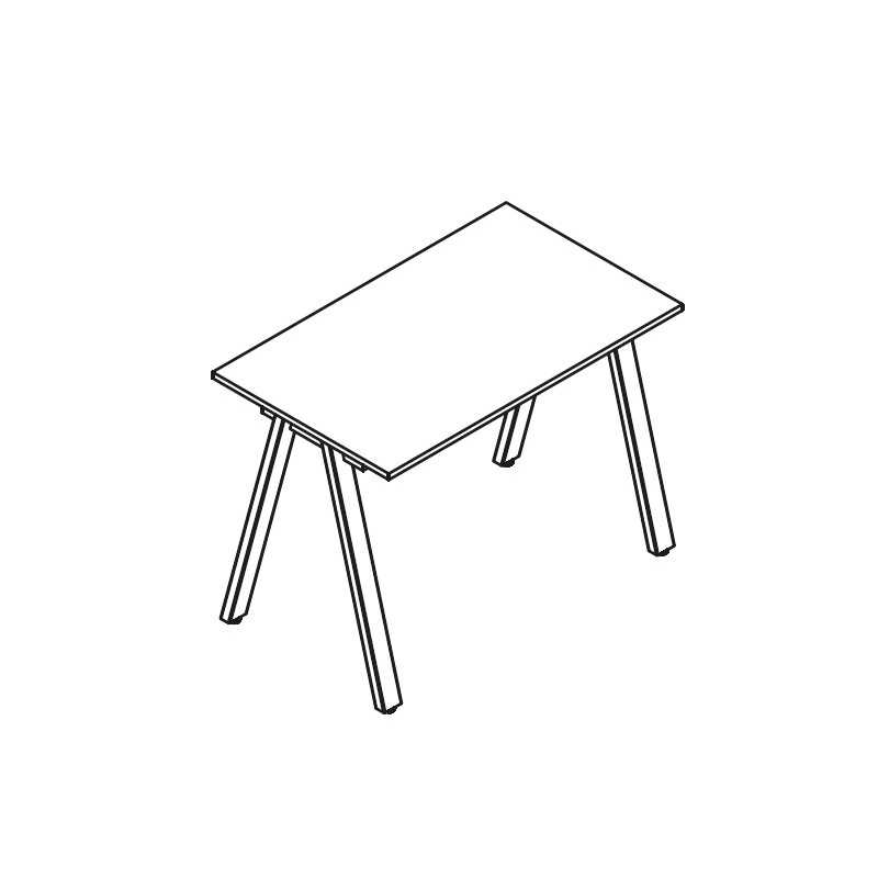 Home Office Paolo - Scrivania 100x60x73cm gambe metalliche a cavalletto - Colore Stone Grey