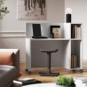 Home Office Gaia - Scrivania 120x47,5x75/110cm lineare su ruote con libreria e porta-cpu - Colore Bianco