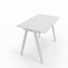Home Office Paolo - Scrivania 100x60x73cm gambe metalliche a cavalletto - Colore Bianco