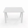 Home Office Paolo - Scrivania 100x60x73cm gambe metalliche a cavalletto - Colore Bianco