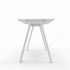 Home Office Paolo - Scrivania 100x60x73cm gambe metalliche a cavalletto - Colore Bianco