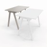 Home Office Paolo - Scrivania 100x60x73cm gambe metalliche a cavalletto - Colore Bianco