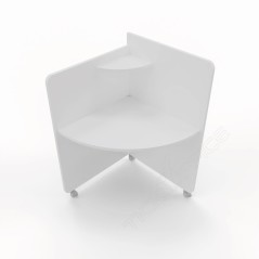 Home Office Elisa - Scrivania 80x80x75/130cm angolare su ruote - Colore Bianco