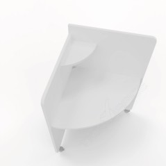 Home Office Elisa - Scrivania 80x80x75/130cm angolare su ruote - Colore Bianco