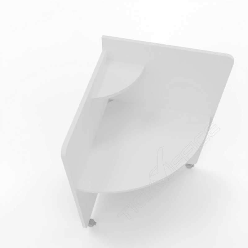 Home Office Elisa - Scrivania 80x80x75/130cm angolare su ruote - Colore Bianco