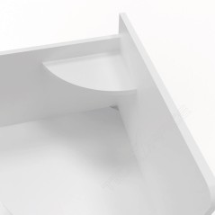 Home Office Elisa - Scrivania 80x80x75/130cm angolare su ruote - Colore Bianco