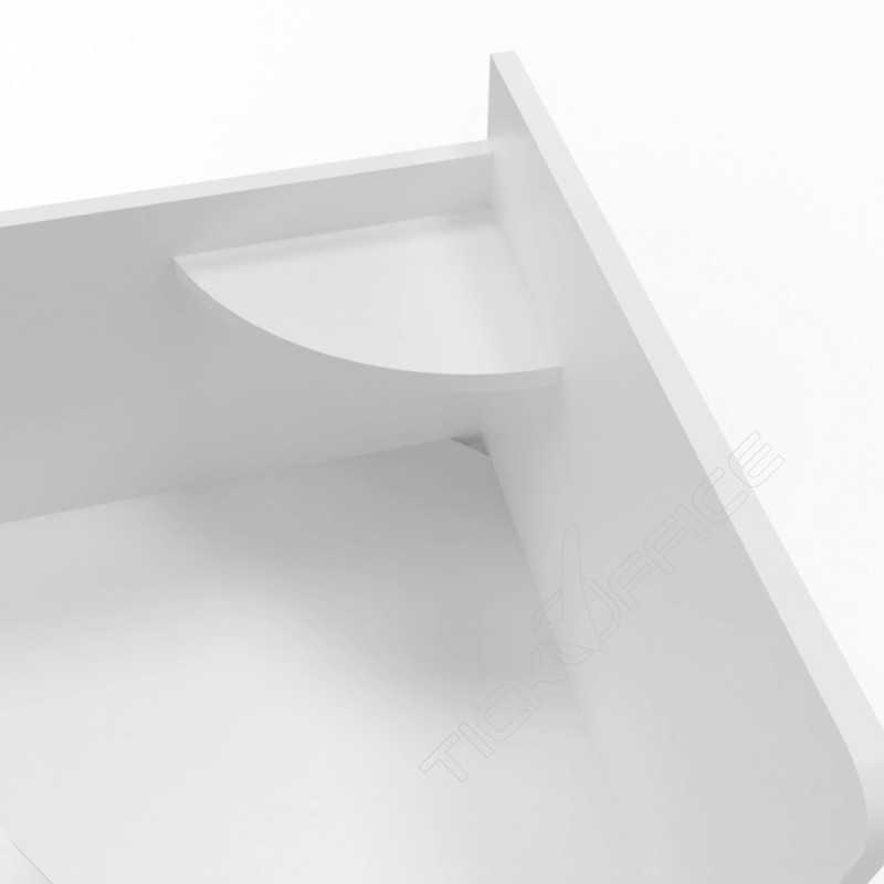 Home Office Elisa - Scrivania 80x80x75/130cm angolare su ruote - Colore Bianco