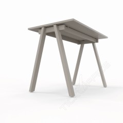 Home Office Paolo - Scrivania 100x60x73cm gambe metalliche a cavalletto - Colore Stone Grey