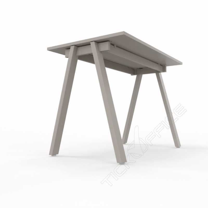 Home Office Paolo - Scrivania 100x60x73cm gambe metalliche a cavalletto - Colore Stone Grey