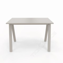 Home Office Paolo - Scrivania 100x60x73cm gambe metalliche a cavalletto - Colore Stone Grey