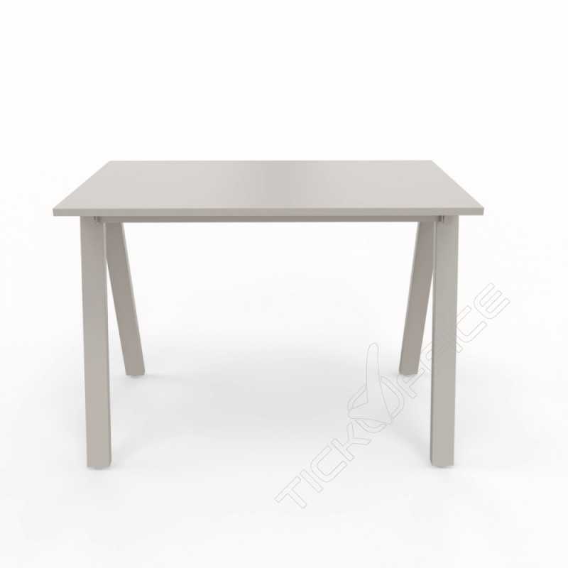 Home Office Paolo - Scrivania 100x60x73cm gambe metalliche a cavalletto - Colore Stone Grey