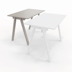 Home Office Paolo - Scrivania 100x60x73cm gambe metalliche a cavalletto - Colore Stone Grey