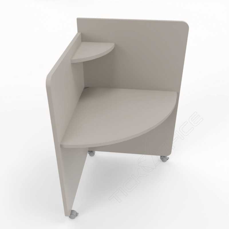 Home Office Elisa - Scrivania 80x80x75/130cm angolare su ruote - Colore Stone Grey