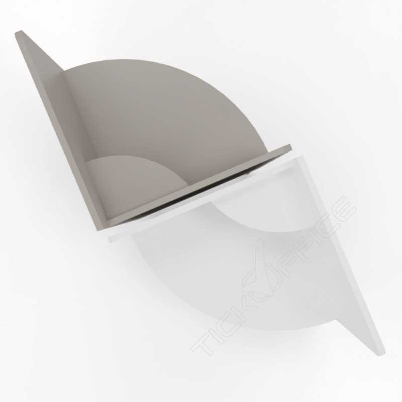 Home Office Elisa - Scrivania 80x80x75/130cm angolare su ruote - Colore Stone Grey