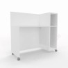 Home Office Gaia - Scrivania 120x47,5x75/110cm lineare su ruote con libreria e porta-cpu - Colore Bianco