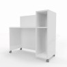 Home Office Gaia - Scrivania 120x47,5x75/110cm lineare su ruote con libreria e porta-cpu - Colore Bianco