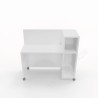 Home Office Gaia - Scrivania 120x47,5x75/110cm lineare su ruote con libreria e porta-cpu - Colore Bianco
