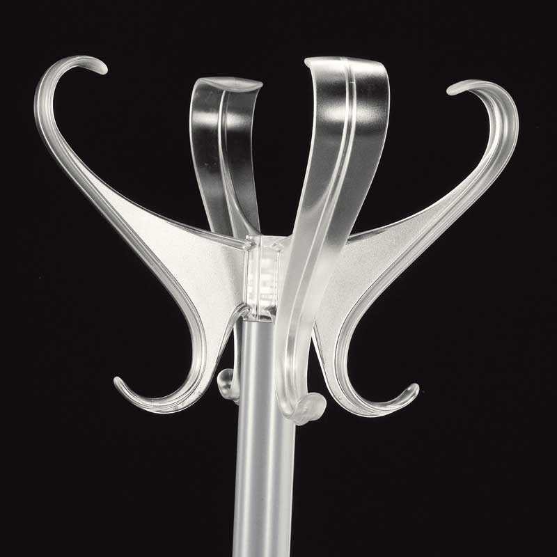 Appendiabiti Artù con portaombrelli verniciato grigio Design testa trasparente