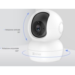Ezviz - Smart Home Telecamera TY2 motorizzata Wifi con App 1080p 360° Motion detect