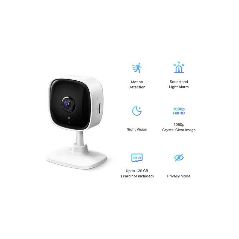 Tp-link - Tapo C100 Telecamera da interno Wifi con MicroSD, allarme acustico e luminoso, webcam, controllo da App