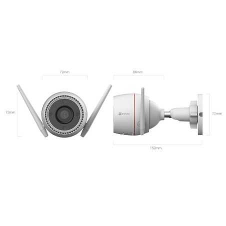 CS-H3C Ezviz - Telecamera H3c 2K 3MP Wifi da esterno, audio bidirezionale, modalità notturna, allarme acustico e luminoso