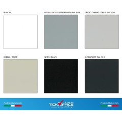 Armadio metallo ad ante scorrevoli 180x45x200H, 4+4 ripiani - Colore Nero