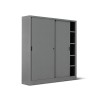 Armadio metallo ad ante scorrevoli 180x45x200H, 4+4 ripiani - Colore Metallizzato